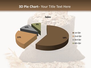 A Sack Of Oats Next To A Wooden Spoon PowerPoint Template