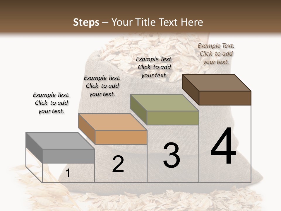 A Sack Of Oats Next To A Wooden Spoon PowerPoint Template