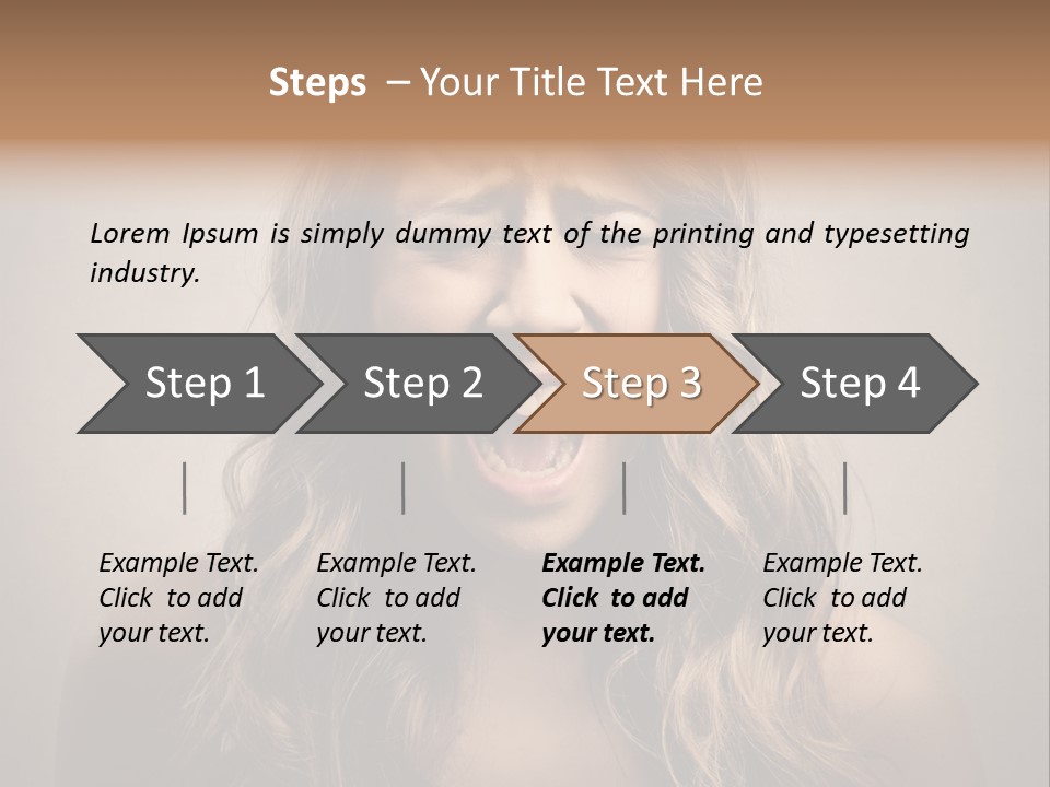 A Woman Is Screaming With Her Mouth Open PowerPoint Template