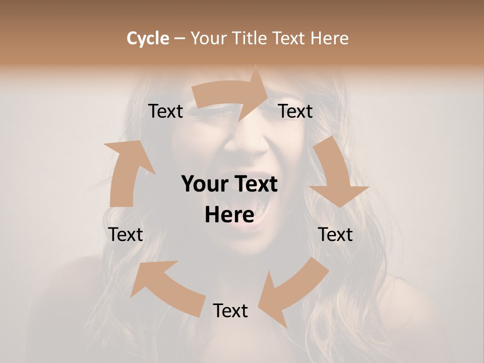 A Woman Is Screaming With Her Mouth Open PowerPoint Template