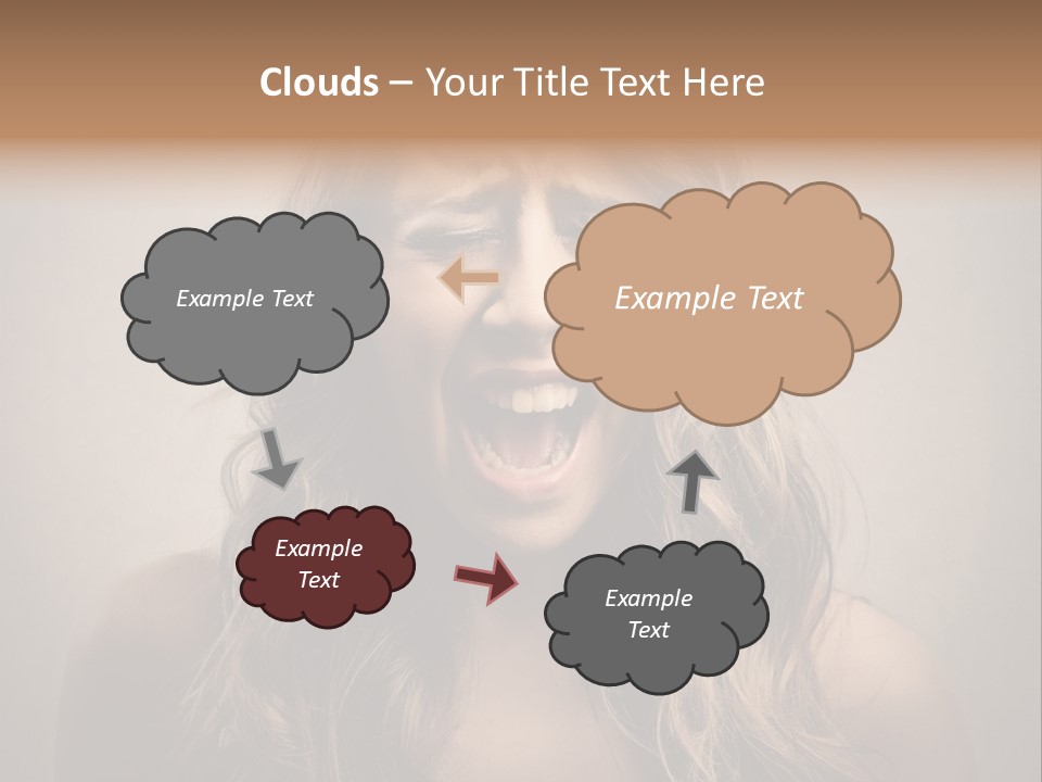 A Woman Is Screaming With Her Mouth Open PowerPoint Template