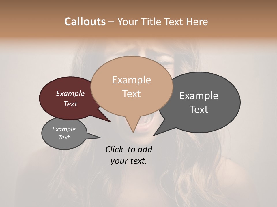 A Woman Is Screaming With Her Mouth Open PowerPoint Template