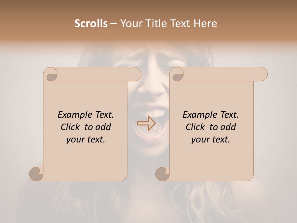 A Woman Is Screaming With Her Mouth Open PowerPoint Template