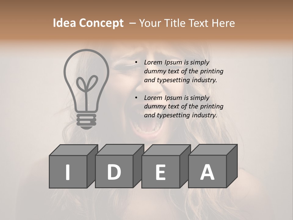 A Woman Is Screaming With Her Mouth Open PowerPoint Template