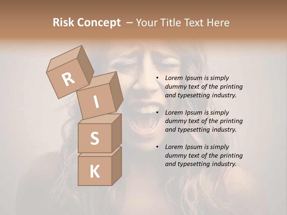 A Woman Is Screaming With Her Mouth Open PowerPoint Template