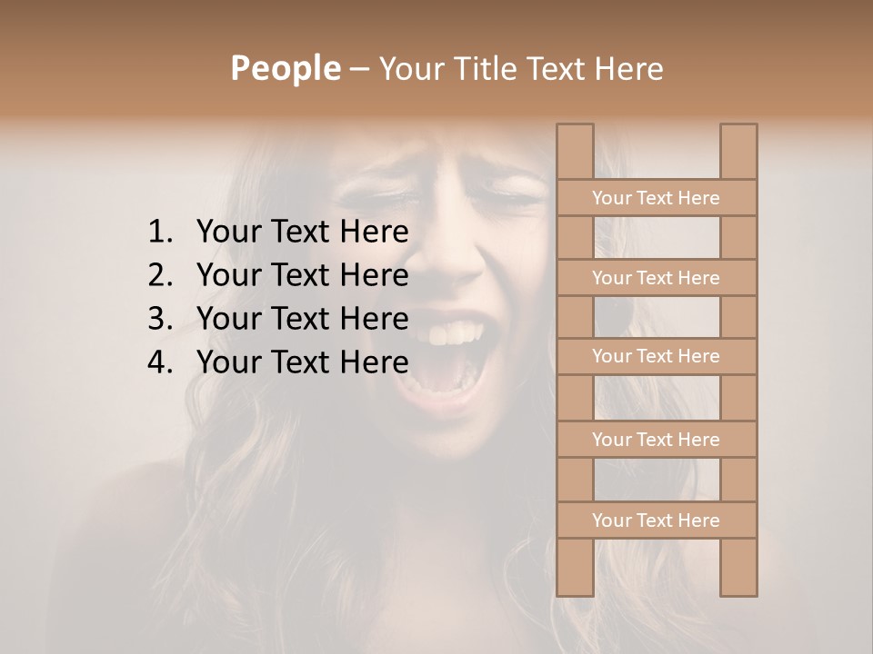 A Woman Is Screaming With Her Mouth Open PowerPoint Template
