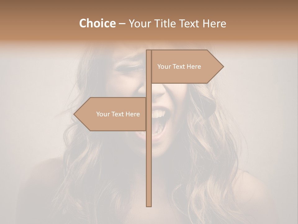 A Woman Is Screaming With Her Mouth Open PowerPoint Template