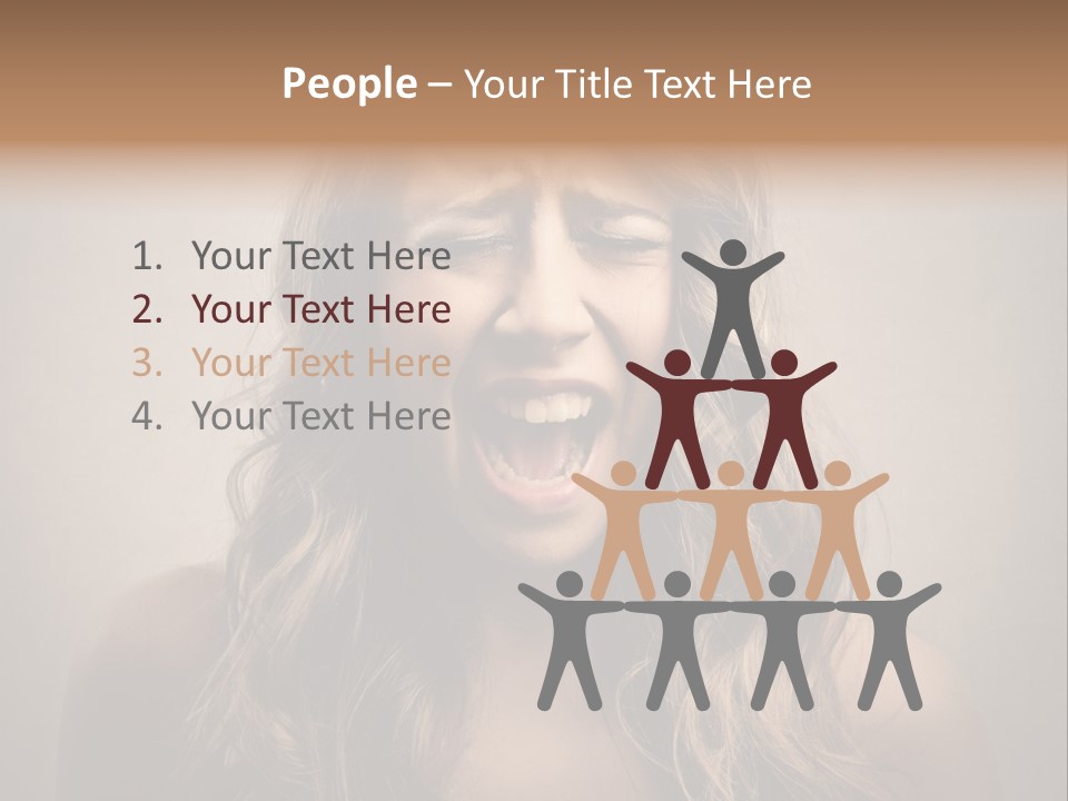 A Woman Is Screaming With Her Mouth Open PowerPoint Template