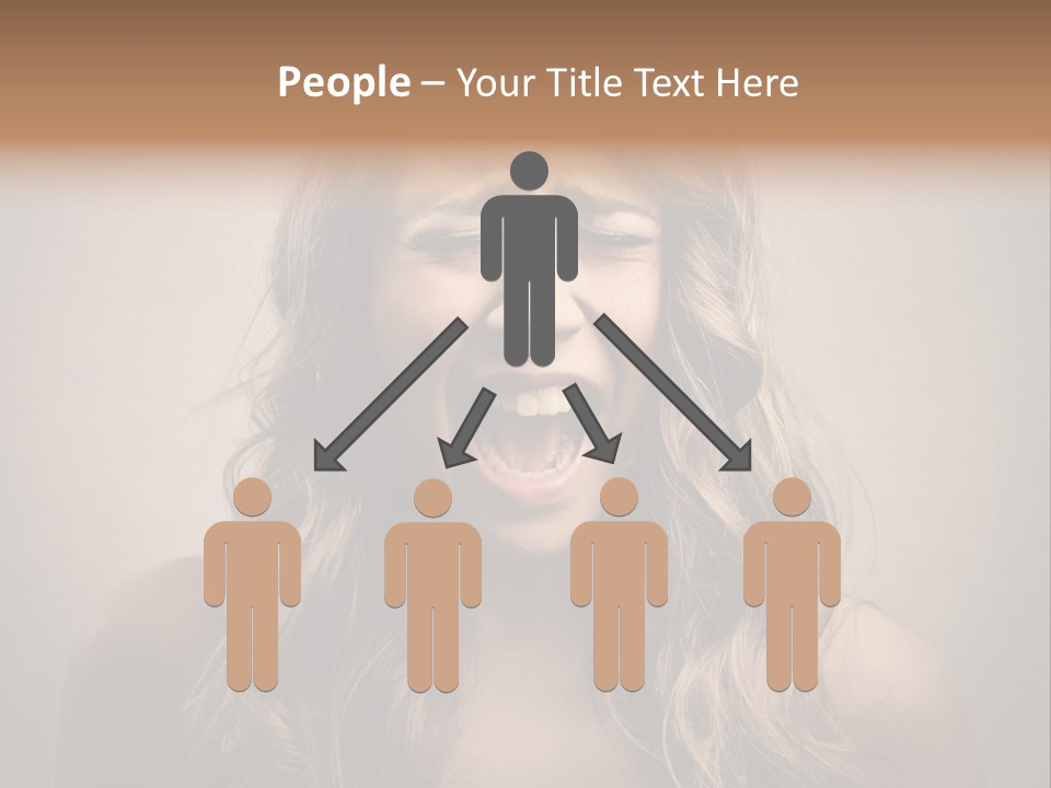 A Woman Is Screaming With Her Mouth Open PowerPoint Template