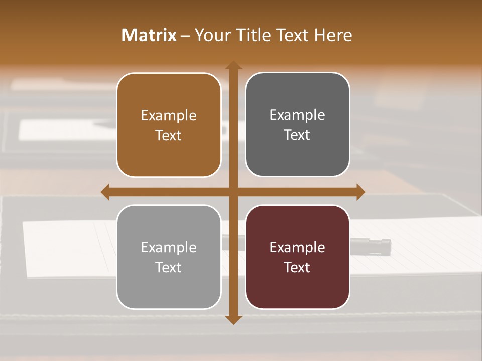 A Table With A Pen And Paper On It PowerPoint Template