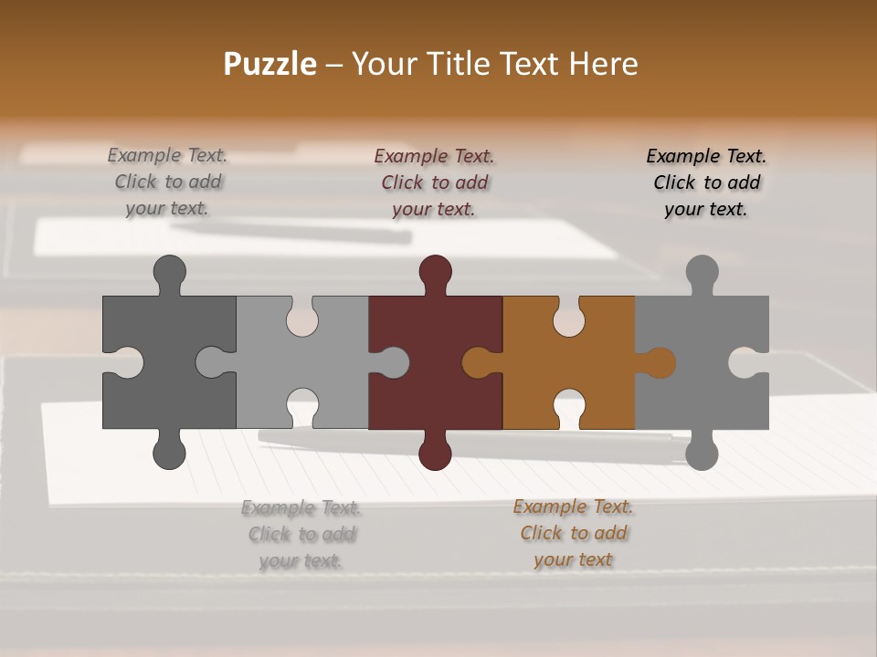 A Table With A Pen And Paper On It PowerPoint Template