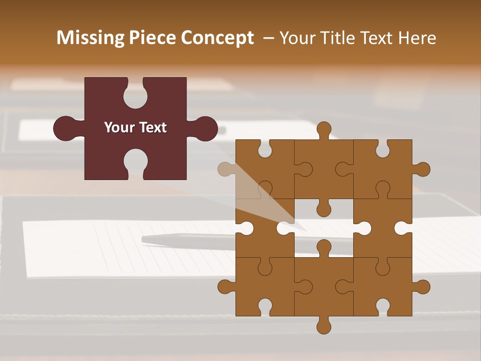 A Table With A Pen And Paper On It PowerPoint Template