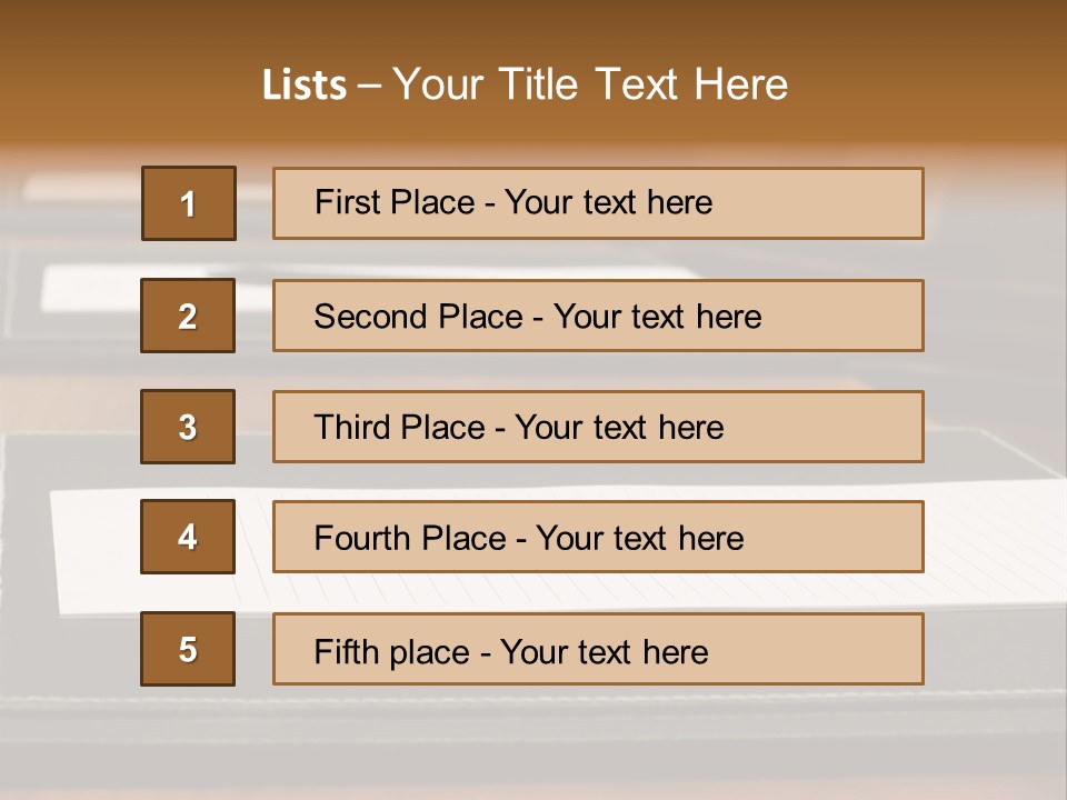 A Table With A Pen And Paper On It PowerPoint Template
