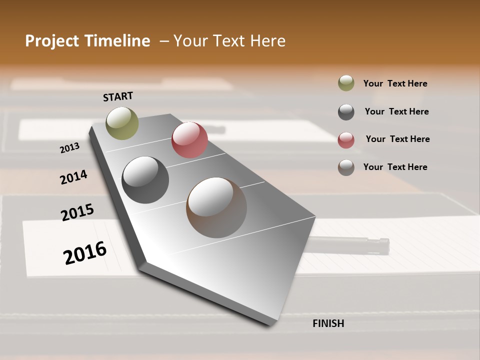 A Table With A Pen And Paper On It PowerPoint Template