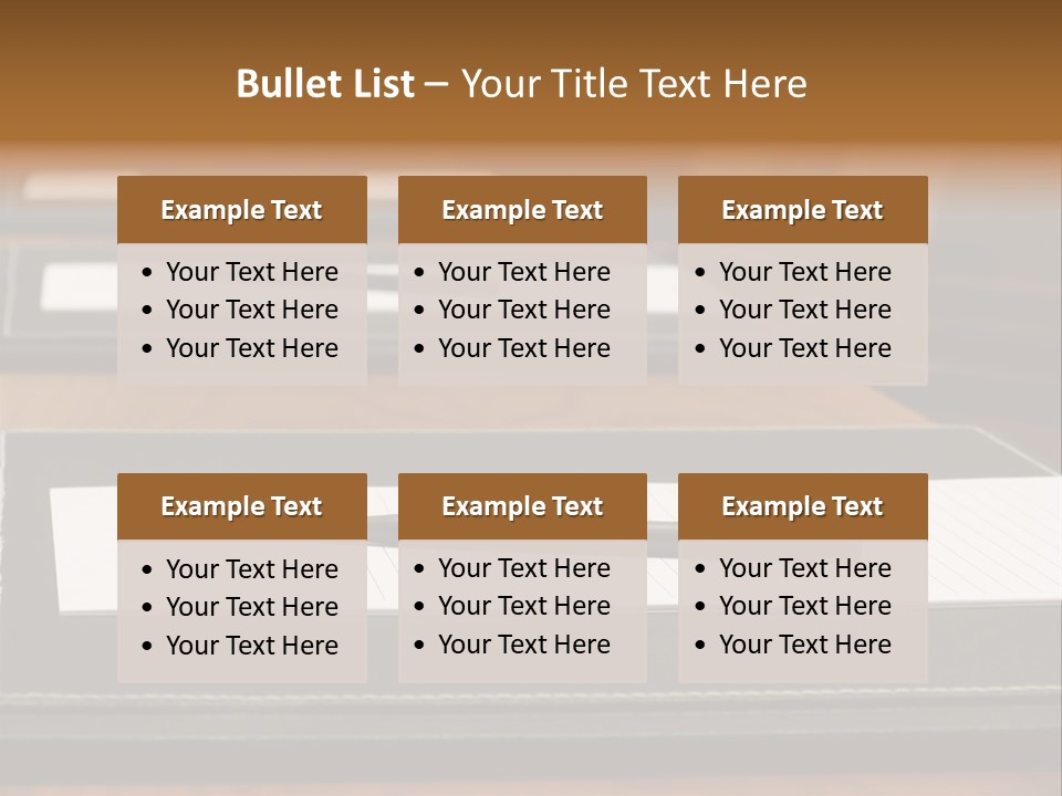 A Table With A Pen And Paper On It PowerPoint Template