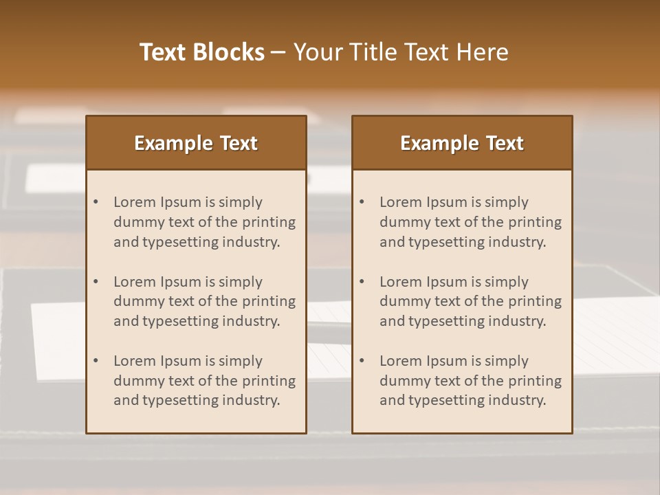 A Table With A Pen And Paper On It PowerPoint Template