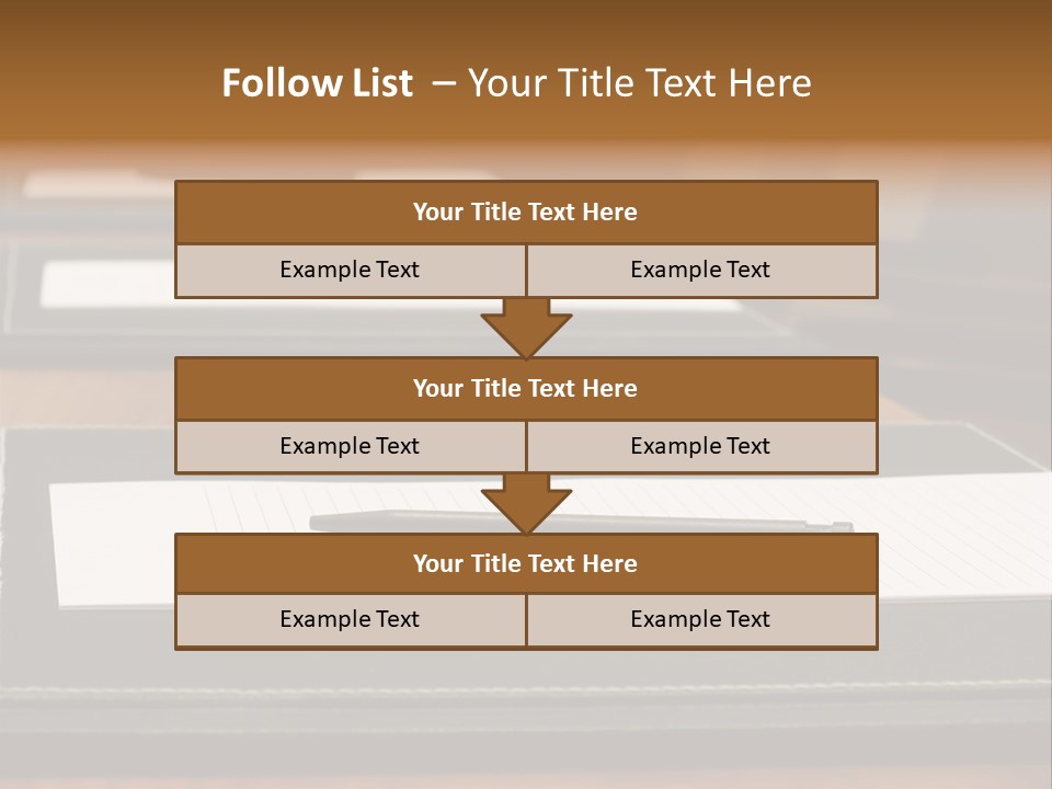 A Table With A Pen And Paper On It PowerPoint Template