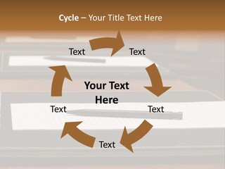 A Table With A Pen And Paper On It PowerPoint Template