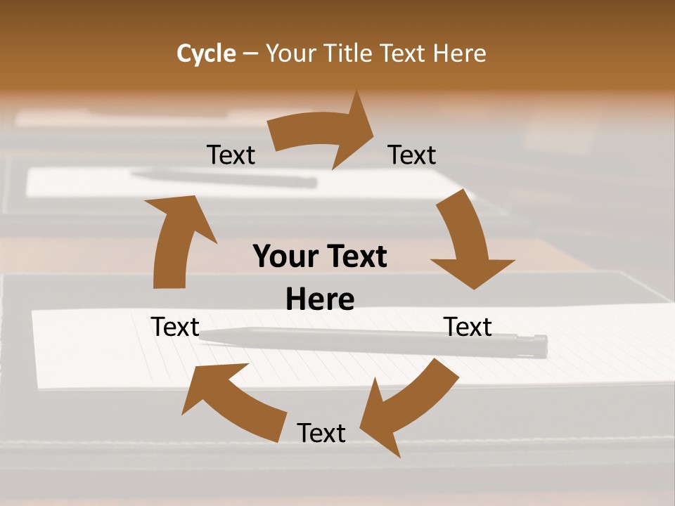 A Table With A Pen And Paper On It PowerPoint Template