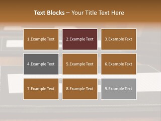 A Table With A Pen And Paper On It PowerPoint Template