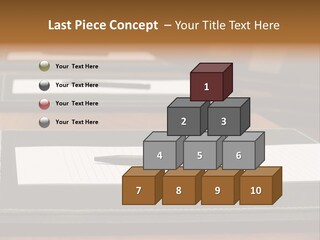 A Table With A Pen And Paper On It PowerPoint Template