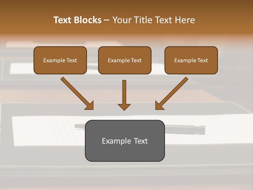 A Table With A Pen And Paper On It PowerPoint Template