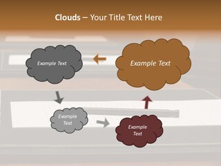 A Table With A Pen And Paper On It PowerPoint Template