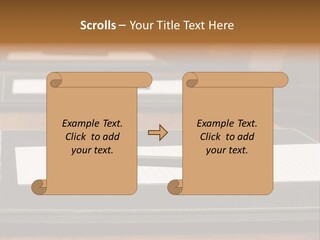 A Table With A Pen And Paper On It PowerPoint Template