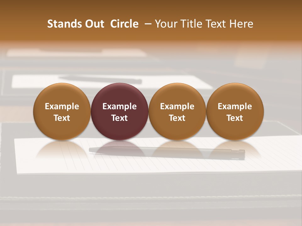 A Table With A Pen And Paper On It PowerPoint Template