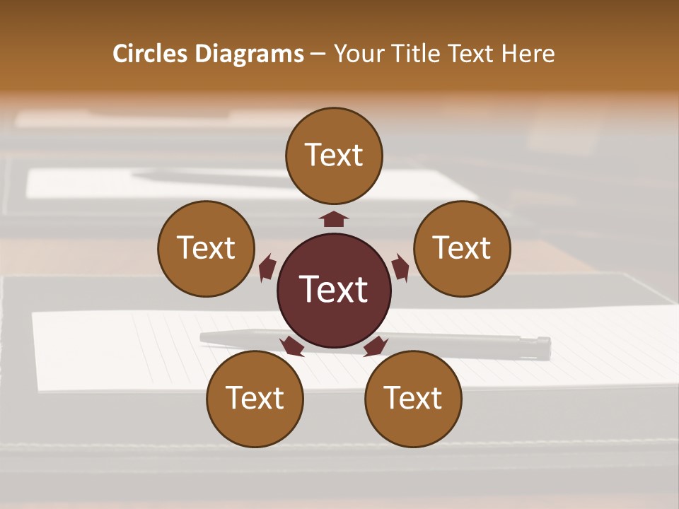 A Table With A Pen And Paper On It PowerPoint Template