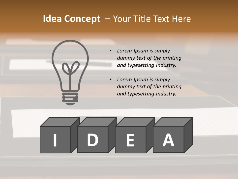 A Table With A Pen And Paper On It PowerPoint Template
