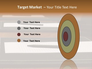 A Table With A Pen And Paper On It PowerPoint Template