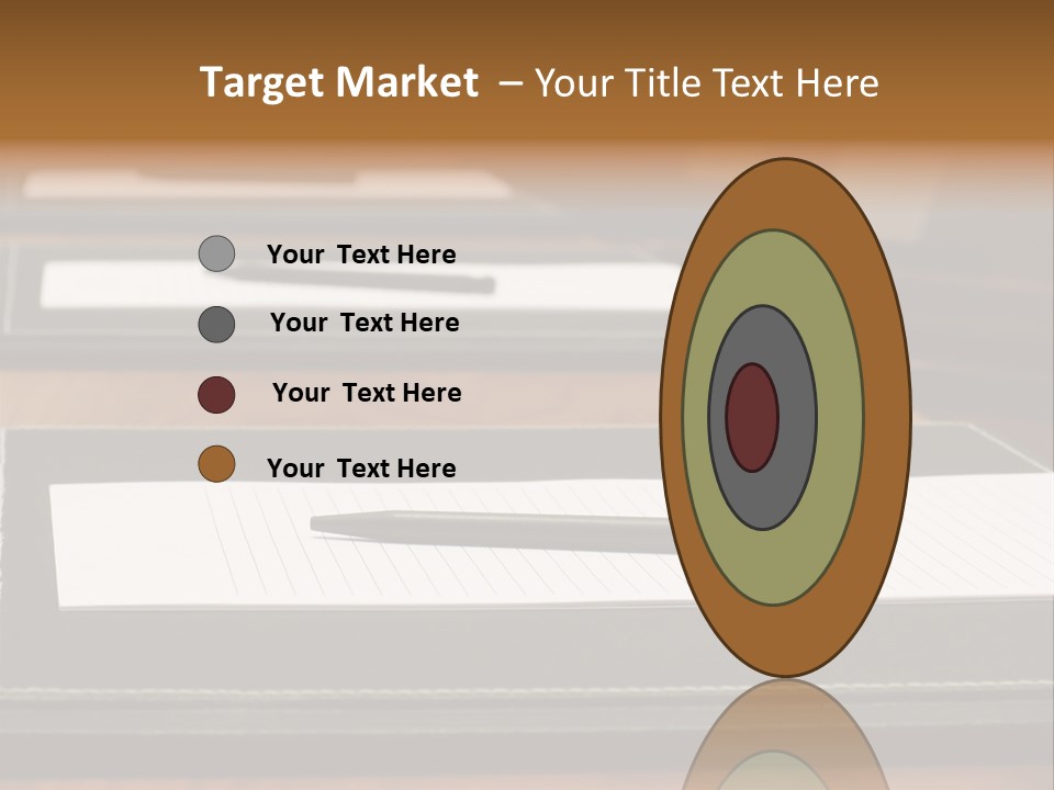 A Table With A Pen And Paper On It PowerPoint Template