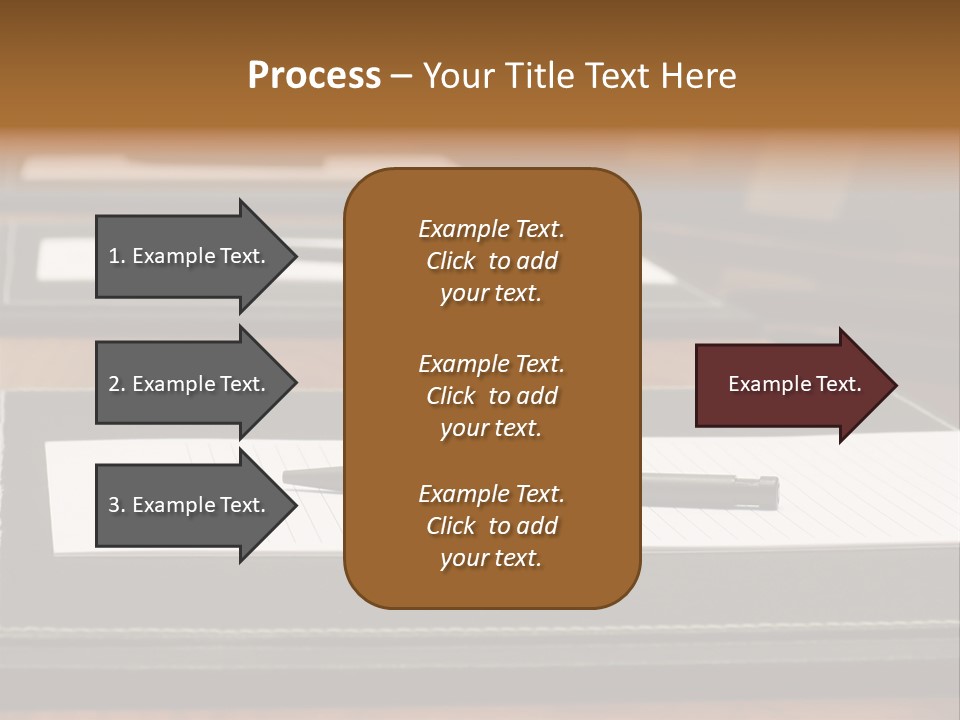 A Table With A Pen And Paper On It PowerPoint Template