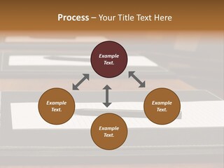 A Table With A Pen And Paper On It PowerPoint Template
