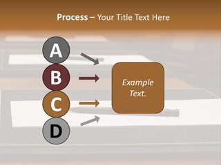 A Table With A Pen And Paper On It PowerPoint Template