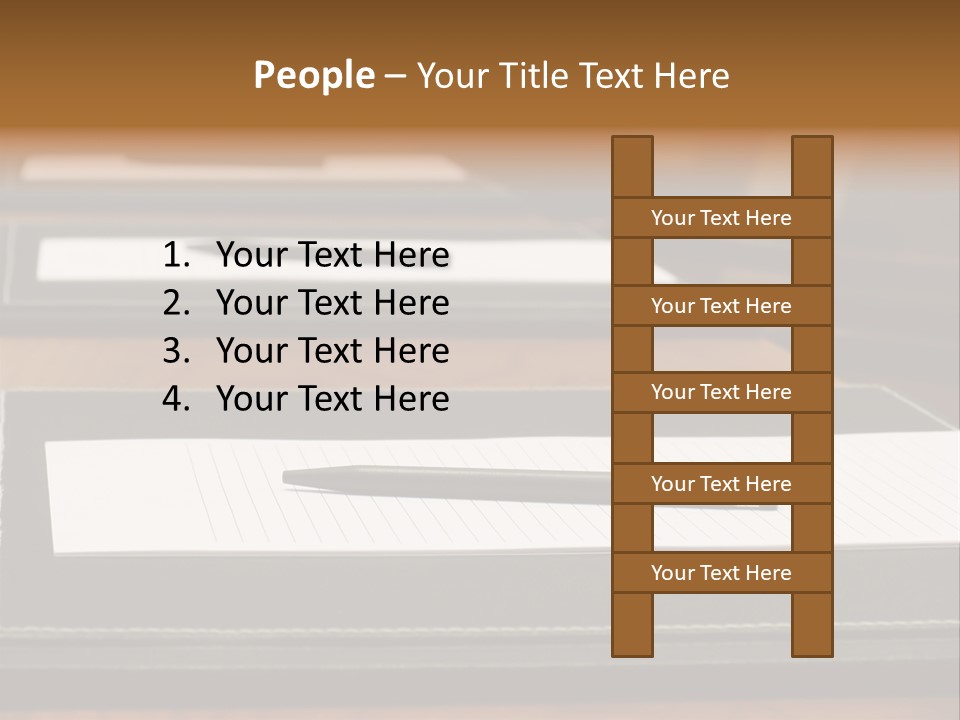 A Table With A Pen And Paper On It PowerPoint Template