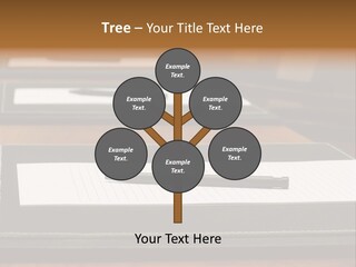 A Table With A Pen And Paper On It PowerPoint Template