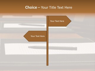 A Table With A Pen And Paper On It PowerPoint Template