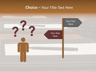 A Table With A Pen And Paper On It PowerPoint Template