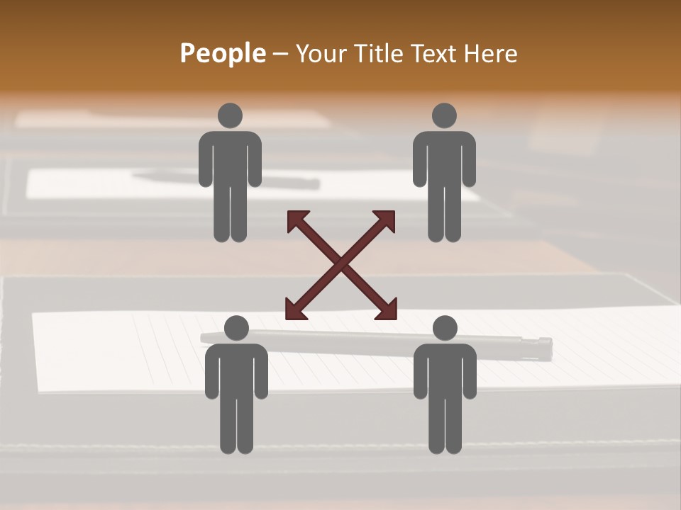 A Table With A Pen And Paper On It PowerPoint Template