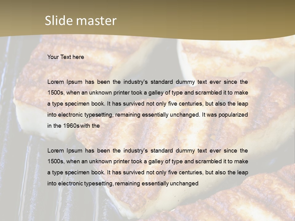 Grilling Saganaki Food PowerPoint Template