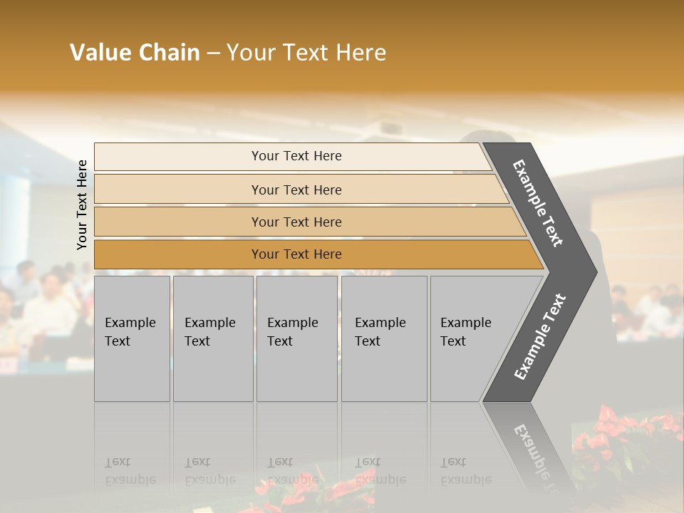 A Man Standing At A Podium In Front Of A Crowd Of People PowerPoint Template