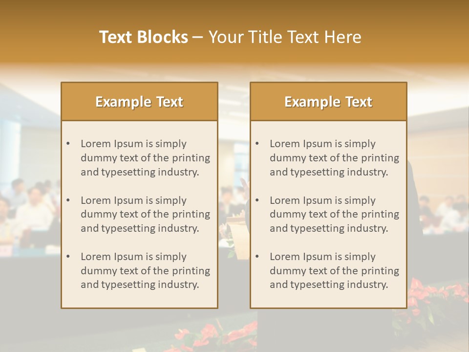 A Man Standing At A Podium In Front Of A Crowd Of People PowerPoint Template