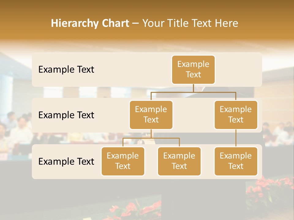 A Man Standing At A Podium In Front Of A Crowd Of People PowerPoint Template