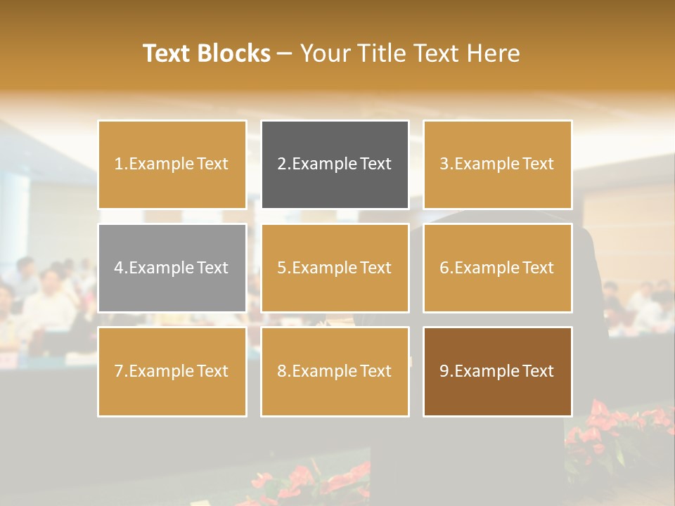 A Man Standing At A Podium In Front Of A Crowd Of People PowerPoint Template