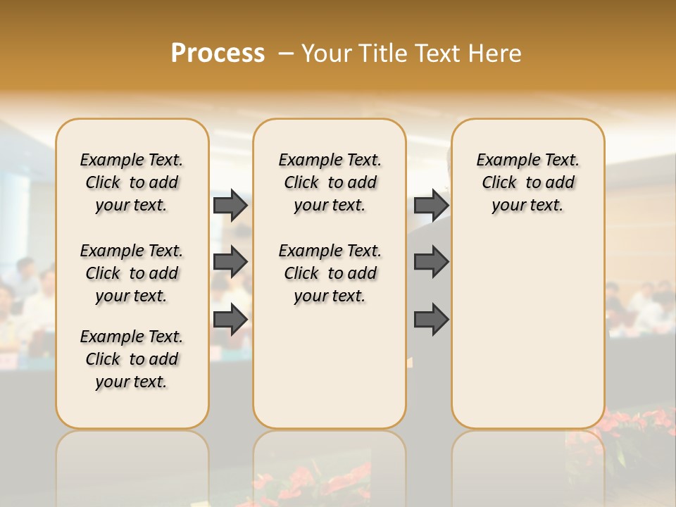 A Man Standing At A Podium In Front Of A Crowd Of People PowerPoint Template