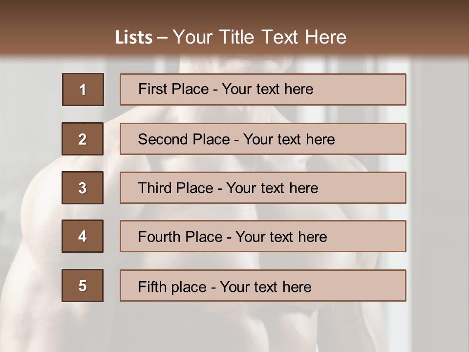 Strength Male Beauty Bicep PowerPoint Template