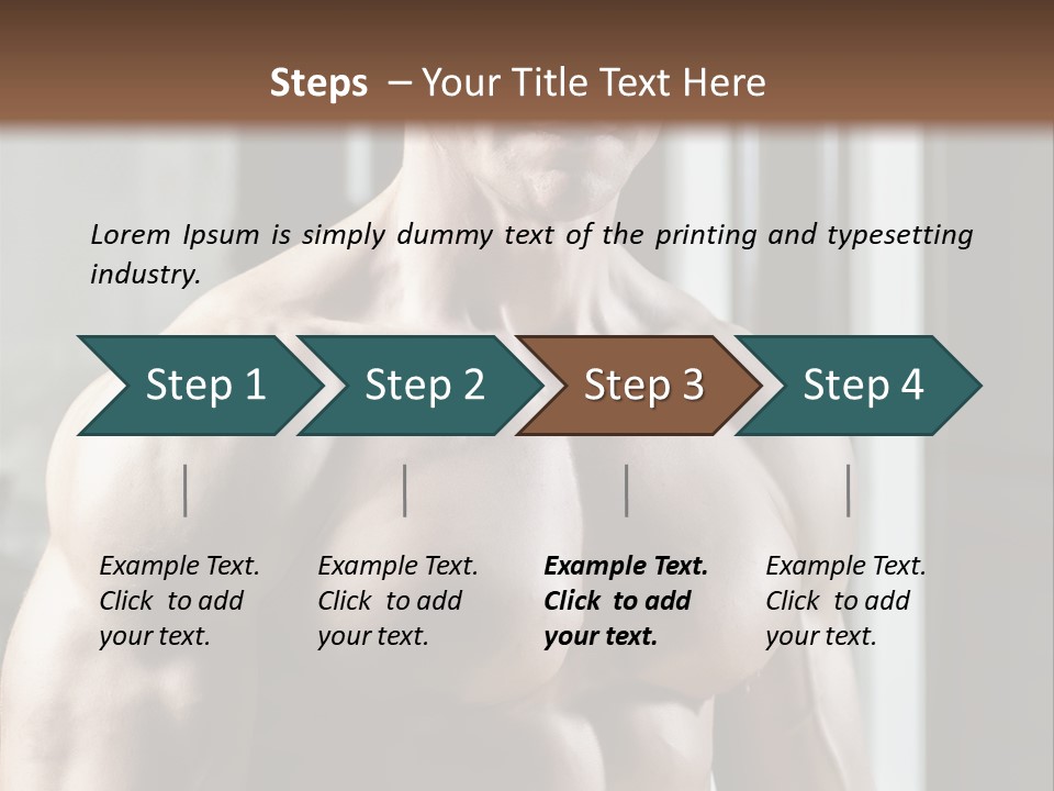 Strength Male Beauty Bicep PowerPoint Template