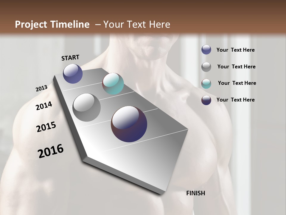 Strength Male Beauty Bicep PowerPoint Template